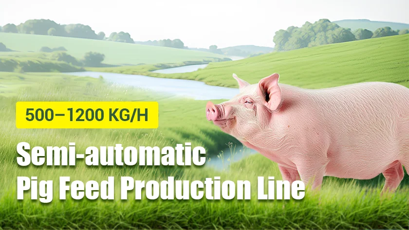 500–1200 kg/h Semi-automatic pig feed production line