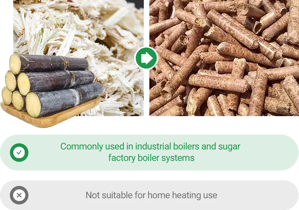 bagasse fuel pellets
