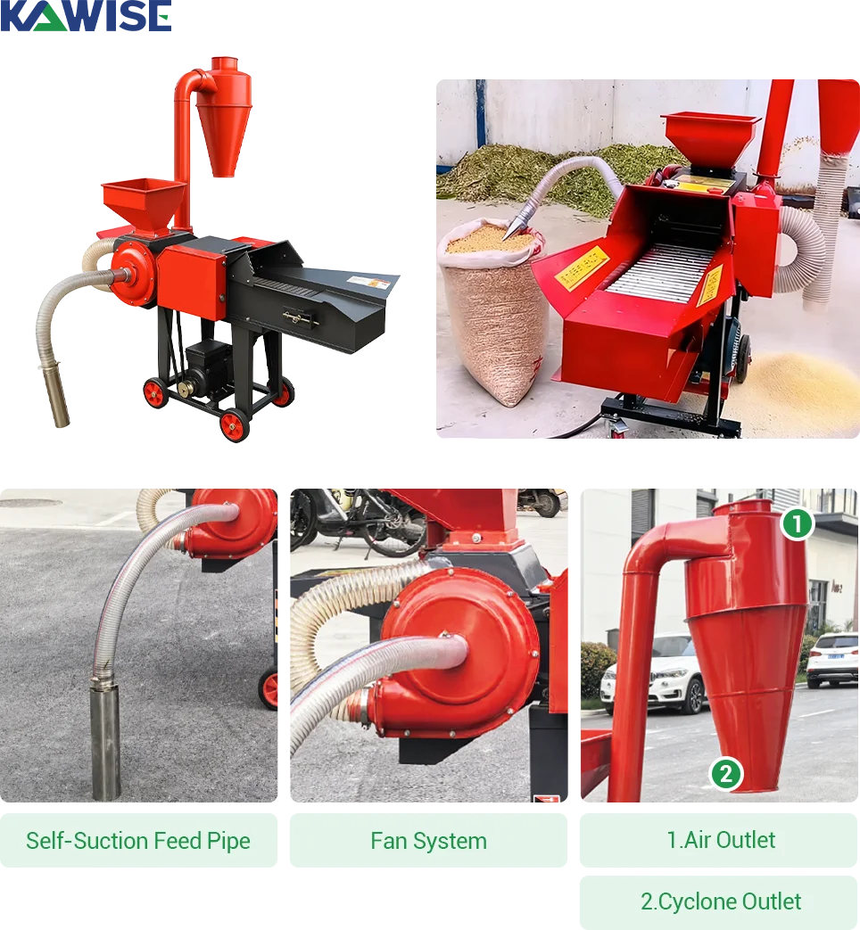 chaff crushing with self suction