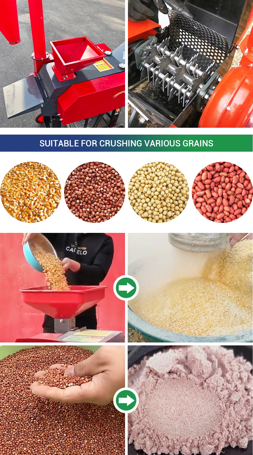 chaff cutter for grain crushing