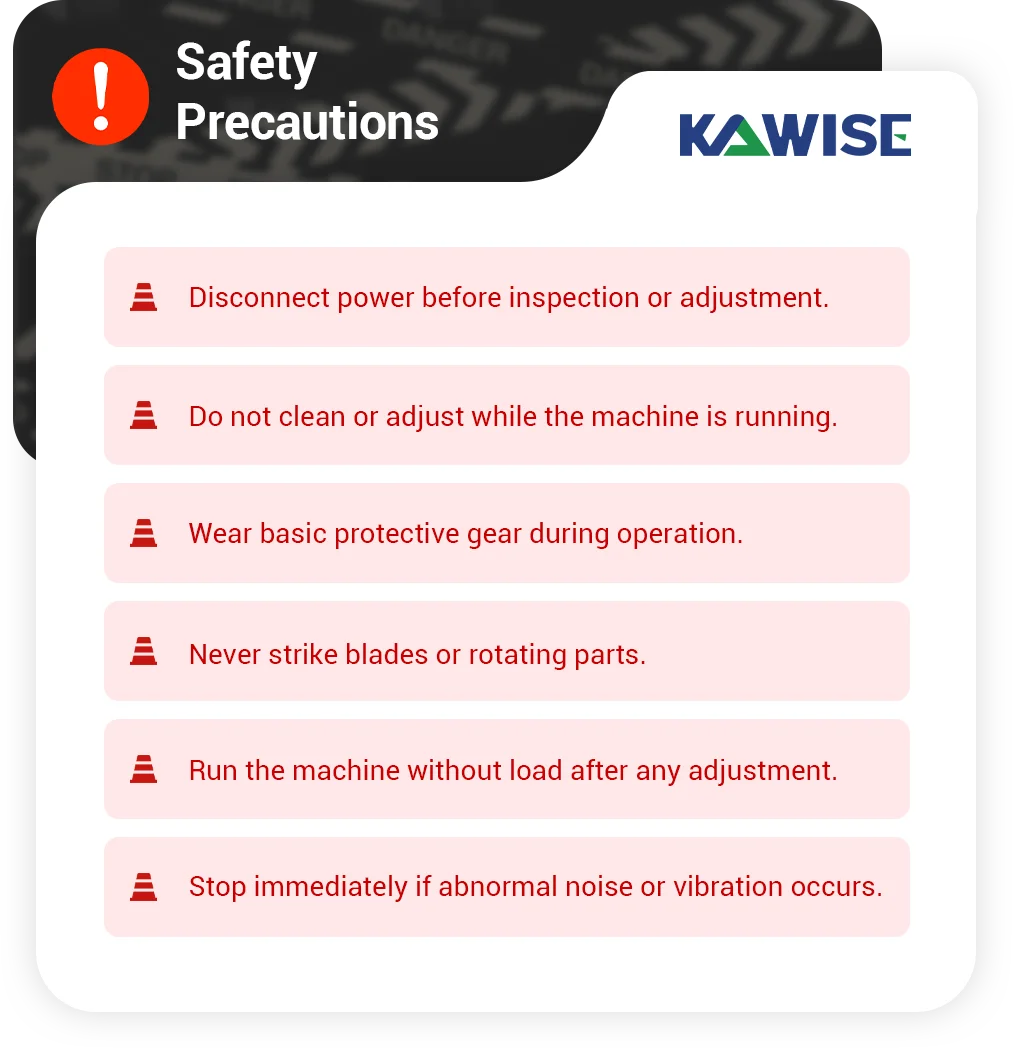 chaff cutter machine safety notes