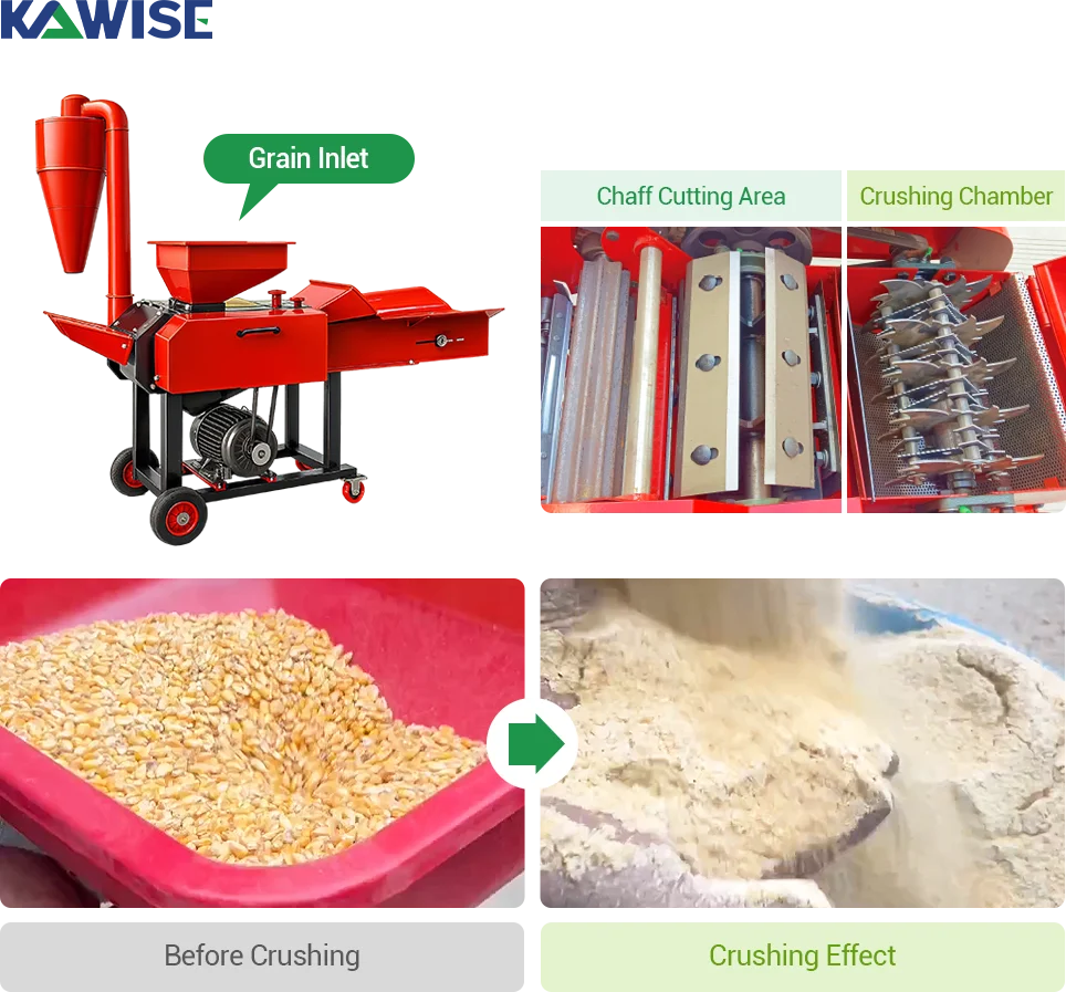 chaff kneading and crushing