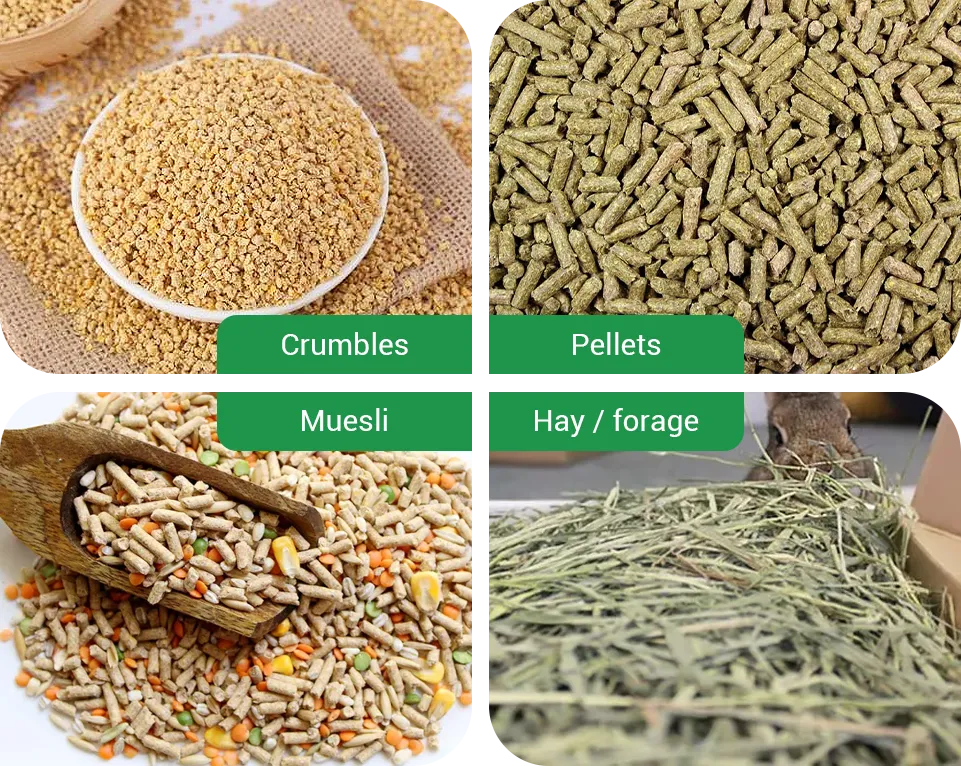 common types of rabbit feed pellet forms