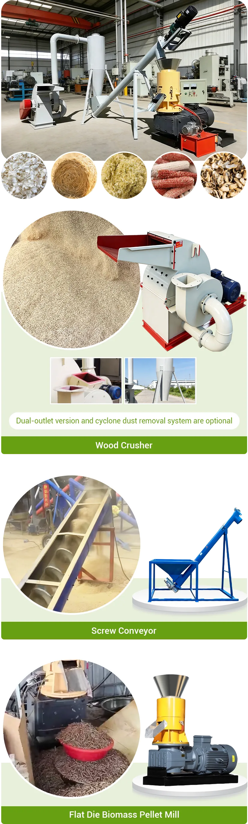 compact biomass pellet production line overview