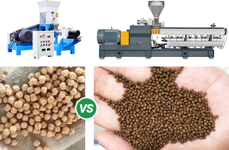 different pellet qualities of single screw and twin screw extruders