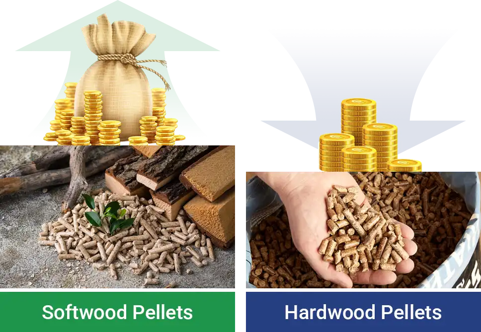 different prices for hardwood and softwood