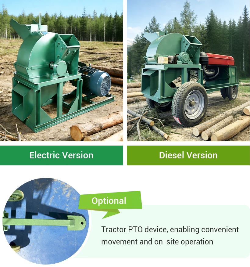 diverse drive model of wood crusher