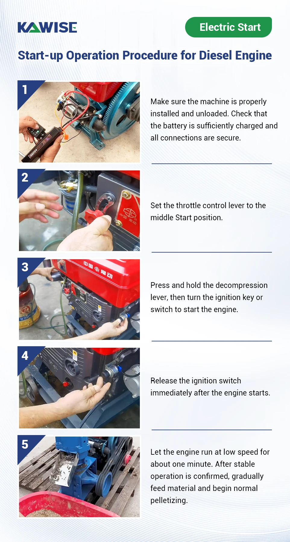 electric start operation for diesel engine
