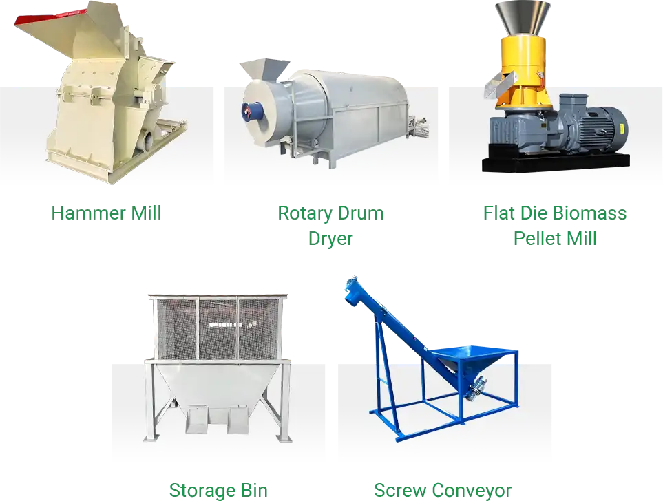 equipment of small pine pellet production line