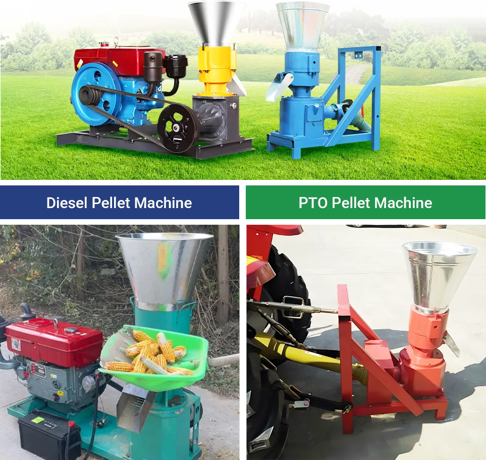 feed pellet machines with different drive modes