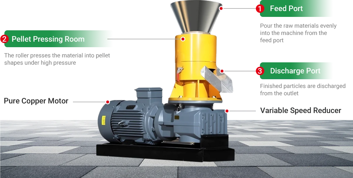 flat die biomass pellet machine