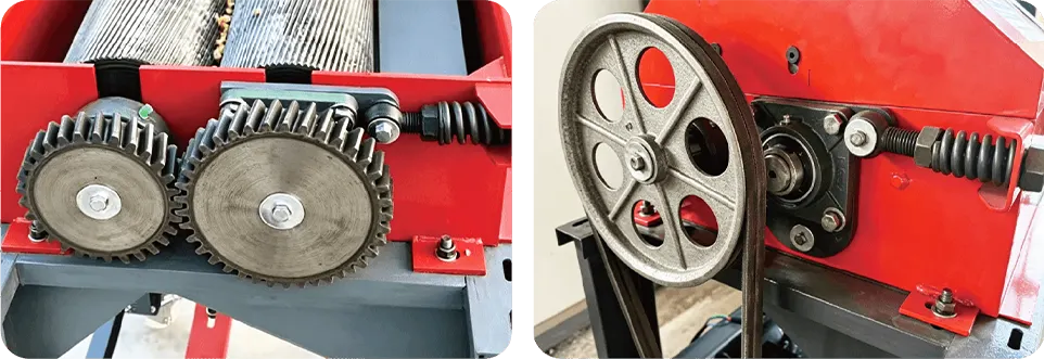 gear lubrication for grain cracking machine