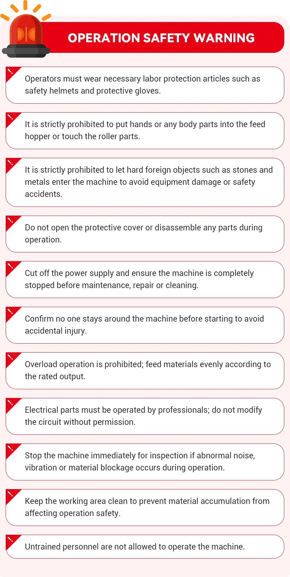 grain cracking machine safety warning