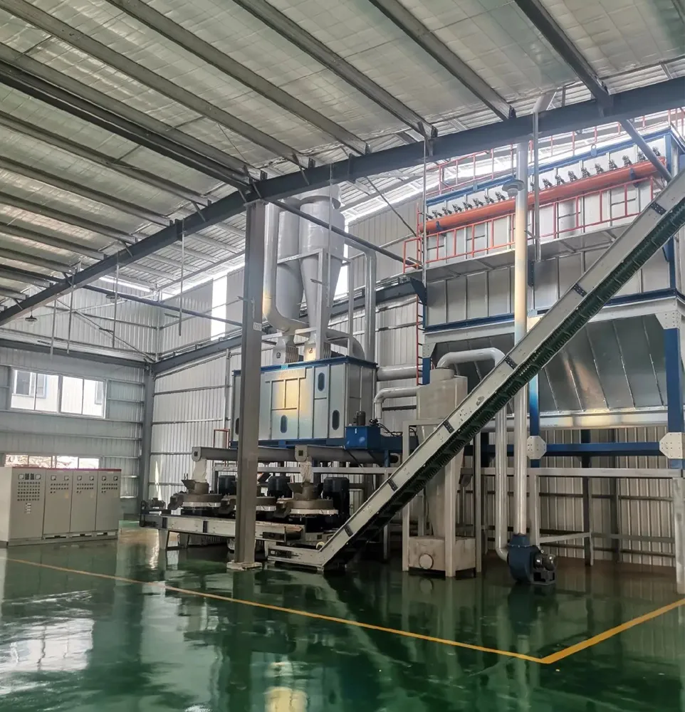 Large biomass pellet production line