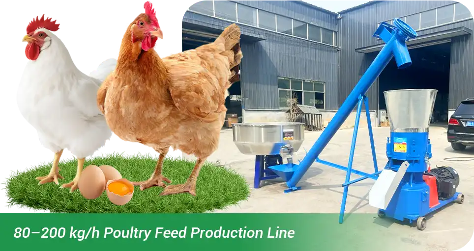 low cost small poultry feed production line
