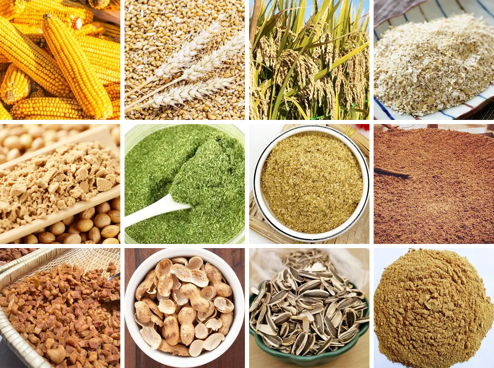 materials suitable for processing by feed pellet machine