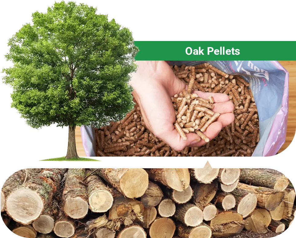 oak pellets from oak
