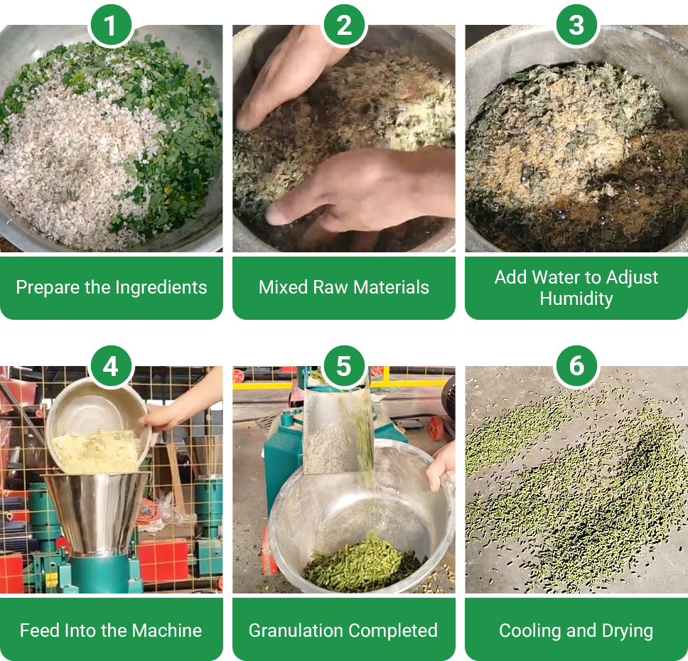 process steps of making duck food pellets