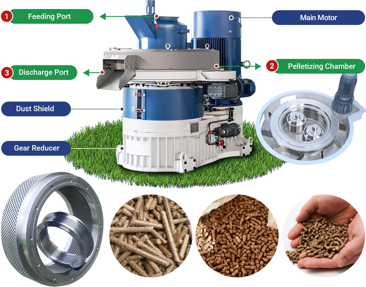 ring die biomass pellet machine