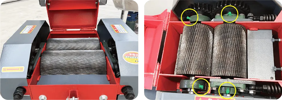 roller lubrication for grain cracking machine
