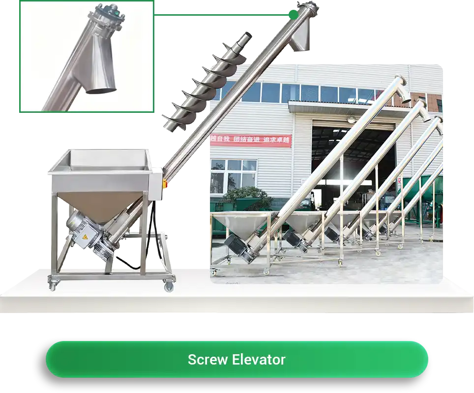screw elevator in chicken feed production line