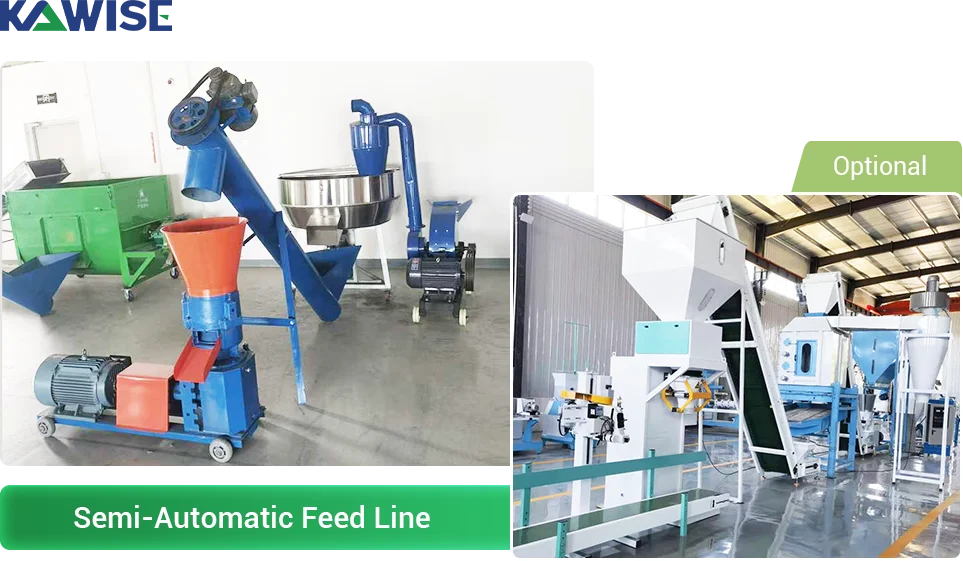 semi automatic pig pellet feed line