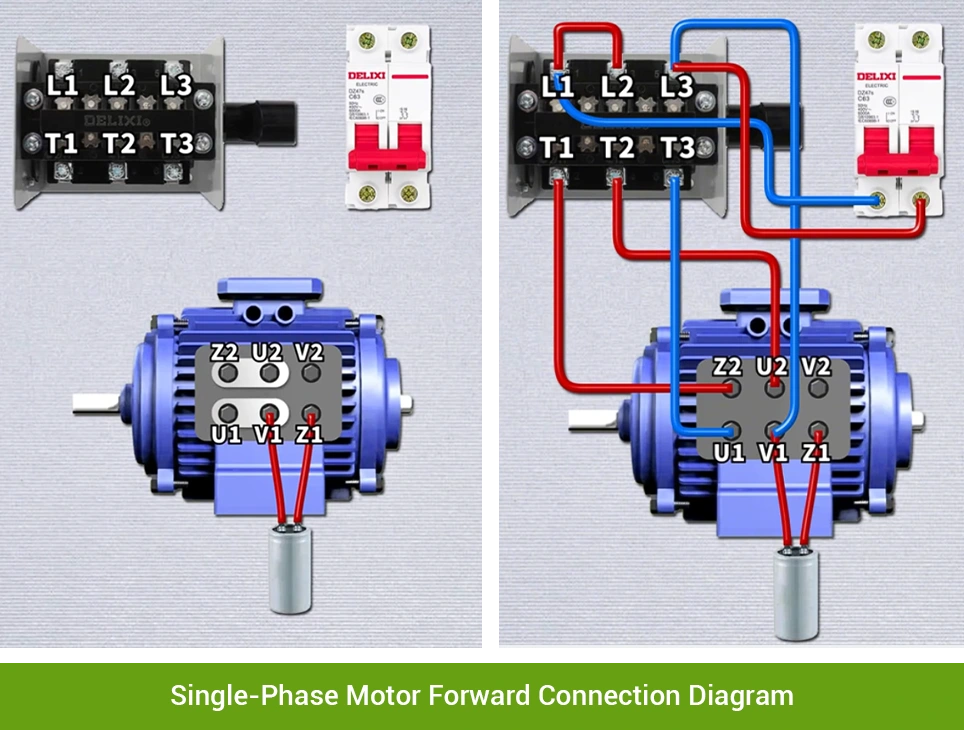 single phase motor wiring diagram