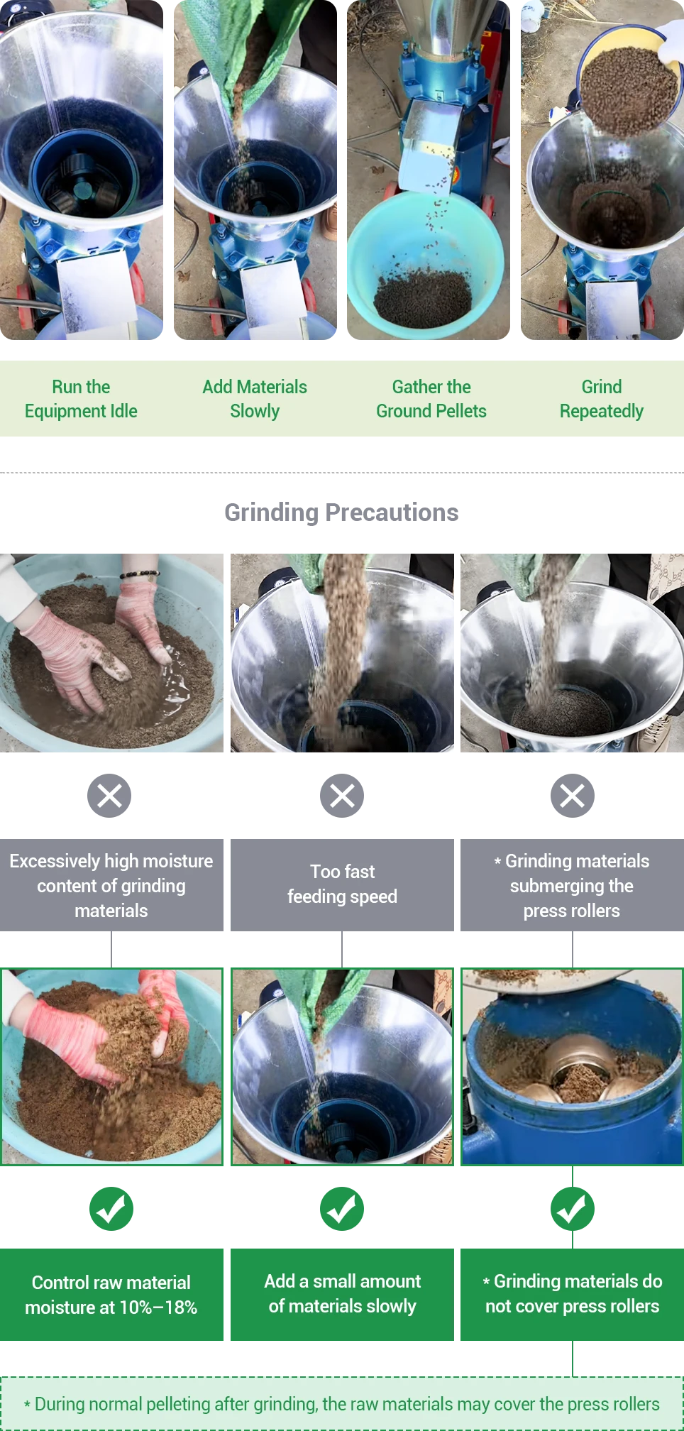 add small amount of material