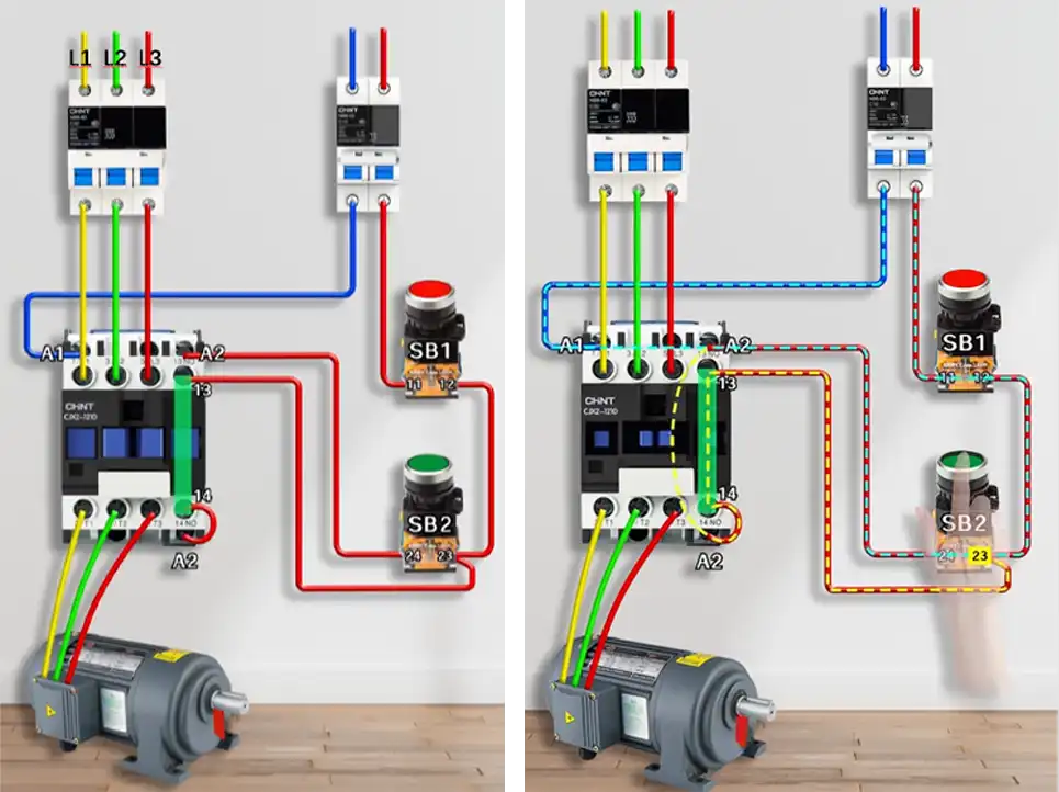 wiring method for three phase motor