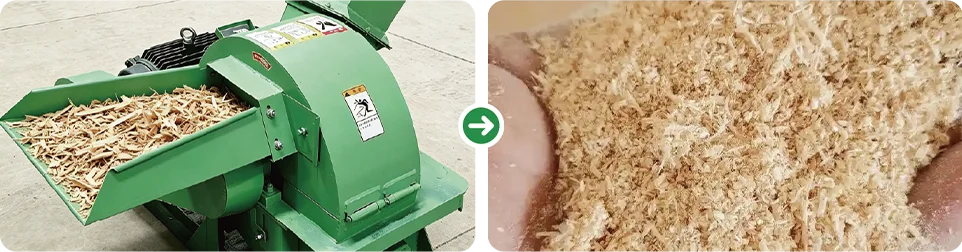 log and branch crushing operation