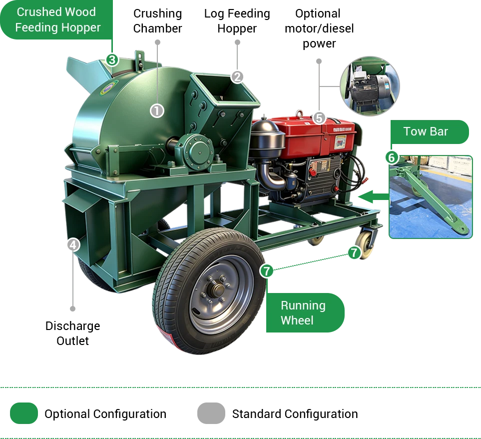 wood chipper main components