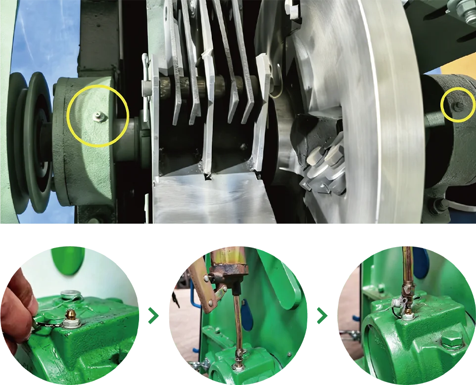 wood crusher bearing lubrication